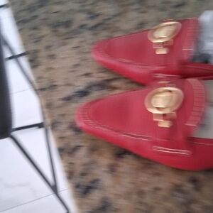 Cole Haan Red and White Slip-On Shoes